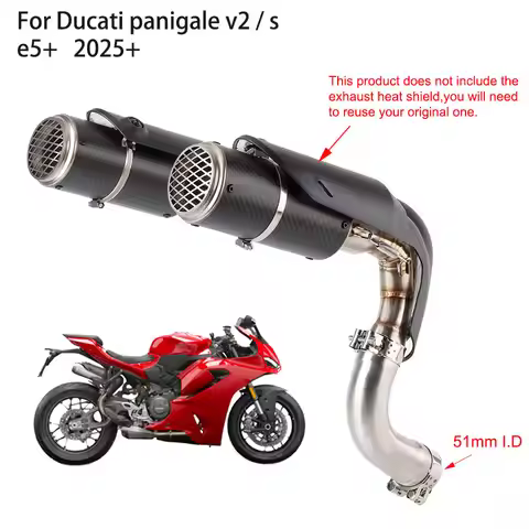 Motorcycle panigale v2 exhaust link pipe with muffler For Ducati panigale v2 / s e5+ 2025+ panigale