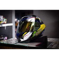 Zeus ZS-826 Blue/Yellow Helmet