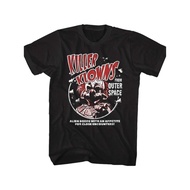 Mens Killer Klowns From Outer Space Alien Bozos Graphic T Shirt Black Horror Movie Design With Red T
