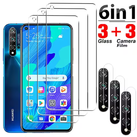 6in1 Fronts+Lens Tempered Glass For Huawei Nova 5T P30 lite P40 Lens Cover For Huawei Nova 5T P30 li
