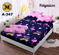 Seprai Promo ( BELI 1 DAPAT 1) Sprei Motif Bunga 3D Anti Luntur 1 Set Sarung Bantal 4 Guling 2 Ukura
