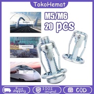 20PCS Jack Nut M6/M5 Screw Jack Nut Rivet Fiser Nut Bolt Thread Screw Rivet Metal Plate Screw Rivet 