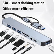 8 Combination 2 USB Hub/Type-C，With card reader、USB C Docking station、USB 3.0 / 2.0、SD / TF Card Rea