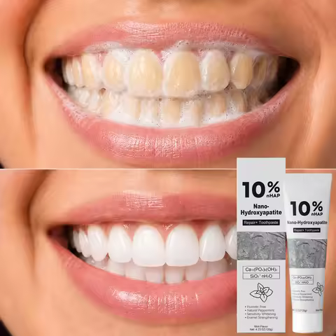 10% Nano-Hydroxyapatite Daily Toothpaste Clean Dental Surface Discoloration Fresh Cool Breath Oral C