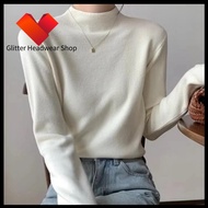 GHS อบอุ่น คอเต่าผู้หญิง นุ่มนวล ฤดูใบไม้ร่วงฤดูหนาว ซูเวตเตอร์เนื้อแน่น 2025 ท็อปส์ซูแบบสลิม ชุดถัก