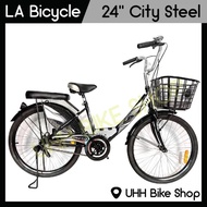จักรยานแม่บ้าน  LA Bicycle รุ่น City Steel 24 สีชมพู One