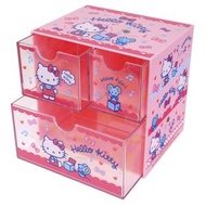 SANRIO - Hello Kitty 港版 桌上 三格 收納盒 抽屜 儲物 小櫃桶 小物 家居 辦公室 收納 凱蒂貓 2019年款 絕版 (紅色)