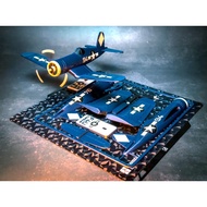 3D Printed F4U Corsair Airplane Kit Card PLA Military Fighter Jet Puzzle Model Toy Desk Display Coll
