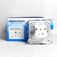 Architech Infinity 3 Gang 1 Way Switch Black (A63-K03A)