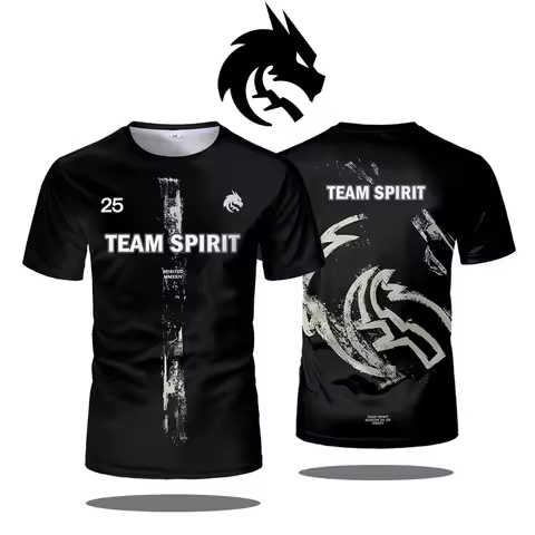 Team Spirit 2025 New Jerseys CS2 Esports Uniforms Donk T Shirts CSGO Game Training Clothes Men's And