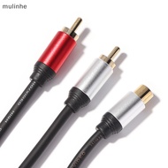 MU  1 Female To 2 Male RCA Y Splitter Adapter Cord Gold Plated Plug For Speaker Amplifier Sound System 0.25m Audio Cable n