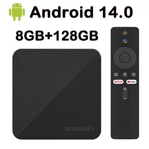 Smart TV Box Android 14.0 4K Media Player Google Assistant 2.4G/5G WiFi BT5.4 Set Top Box Streaming