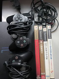 Ps2 主機連軚盤 四遊戲碟 正常運作PlayStation 2 Console Bundle with Games and Steering Wheel