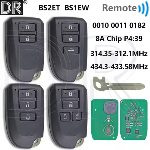 Great 8A Chip P4:39 0010/0011/0182 314.35-312.1 434.3-433.58 Car Remote Control Key For Toyota YARIS