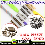 (10/100pcs) Shoelace Fitting Cylinder Metal Aglet for Round Shoes Laces