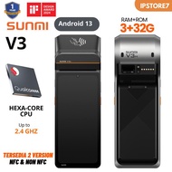 Mesin Kasir MPOS Sunmi V3 Android 13 RAM 3+32GB NFC 4G PLAYSTORE - Gema Audio