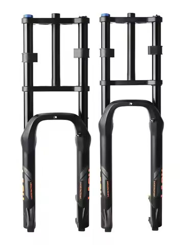LAOH 20inch Bike Suspension Fork with 4.0 Tire 160mm Travel Double Shoulder QR 9mm Straight Tube for
