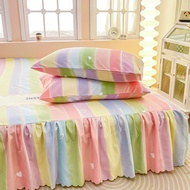 Alls Wonderland Floral Elastic Bedsheet Deep Pockets Bed Skirt Princess Lace Bedskirt Height 40cm Si
