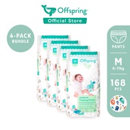 Offspring Premium Fashion Pants Diaper - M (168 Pcs) 【Bundle of 4】