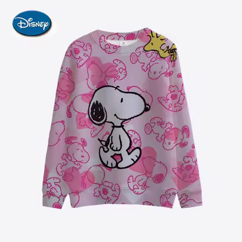 Snoopy cartoon print Women Sweatshirt Harajuku Casual Basic Hoody Fashion Loose Hoodie Soft Vintage 