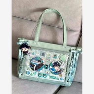 Large Capacity Butterfly Knot Silk Ribbon Girl Handbag Stillwawoo2025 Japanese Style Translucent Gra