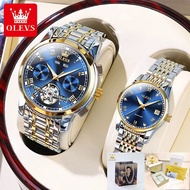 Couple Watch OLEVS 6607+6602 Automatic Mechancial Watch for Men Women Original Lover Watch Set Gift 