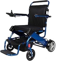 Fashionable Simplicity Lightweight Electric Wheelchair - Remote Control Electric Wheelchairs Lightweight Foldable Motorize Power Electrics Wheel Chair Mobility Aid Yellow (Blue) (Color : Blue)