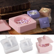 Gam Poppy Drop Square Storage Box Acuan DIY Simen Plaster Bekas Lilin Soya Pemegang Lilin Acuan Sili