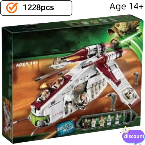 Hot Toys 1175pcs Compatible With 05041 Republic Dropship Gunship Building Blocks 75021 Bricks Toys F