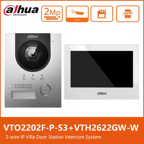 Dahua Original 2-Wire Video Intercom Kits Home Digital Doorbell Set 1080P Doorbell VTO2202F-P-S3 7" 