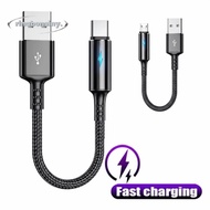 RINABONSINY USB Type C Cable, 25cm Nylon Micro USB Cable, Fast Charging Short Portable Fast Charging