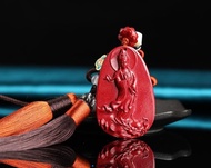 天然原礦硃砂精品紫金砂觀音車掛 硃砂含量高達95%以上