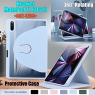 For Huawei MatePad 11 (2021) 10.95" DBY-W09 High End Clear Acrylic 2-in-1 Flip Leather Casing Fashion 360° Rotating Stand Cover Tablet Protective Case