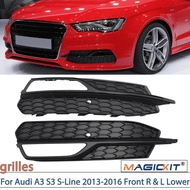 MAGICKIT Front Grille Grill Black For Audi A3 S-Line 14-16/ A3 S3 2013-2017 ABS CAR Accessoriesauto 