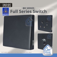 [SIRIM] IMITOS BR SERIES Full Black Series Modern look switch socket, lamp socket minimalist design,