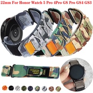 22mm Nylon Strap for Honor Watch 5 Pro 4Pro GS Pro GS4 GS3 Sports Watch band Replacement Wristband