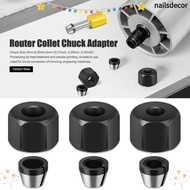 NAILSDECOR Router Collet Chuck Adapter, Carbon Steel With Nut Collet Chuck,  6mm 6.35mm 8mm Electric