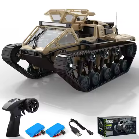 RACENT 1:16 RC Tank Remote Control Tank Off-Road RC Truck 4WD RC Crawler 360°Rotating Drifting Car w