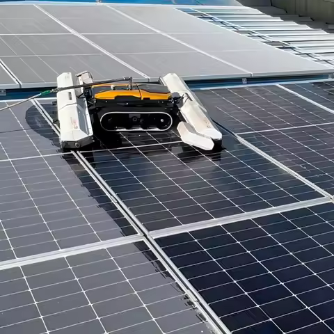 Double-head solar panel cleaning brush/automated machine High-efficiency solar panel cleaning robot 