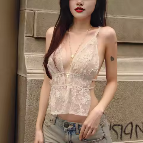 Lace-Up Corset Bustier Top, Vintage Backless Evening Dress, Long Slim Fit