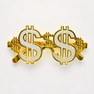 TEMU 1 Pair Of Shiny Dollar Sign Glasses - Golden Plastic Frame And Lenses, Fun Novelty Party Eyewea