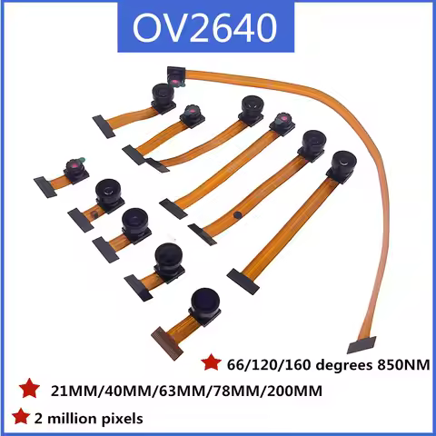 OV2640 66/120/160 degrees 850nm night version 940nm camera module 21MM 40MM 63MM 78MM 200MM 24PIN 0.