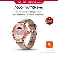 Aolon Lyra Smart Watch Women 18k Gold-Plated Case Bluetooth Call Custom Wallpapers IP67 Waterproof 3