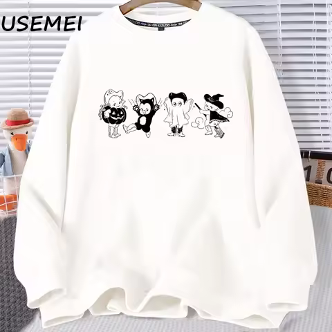Kewpie Halloween Crewneck Sweatshirt Cowgirl Vintage Western Sweatshirts Fashion Spooky Graphic Hood