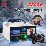 3800A Car Battery Charger Pengisi Daya Aki Mobil 12 / 24V Tugas Berat Pengisian Cepat epenuhnya Otomatis Identifikasi
