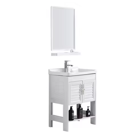 ~Wash Basin Cabinet Balcony Ceramic Washbasin Bathroom Sink Small Apartment Bathroom Cabinet Sink