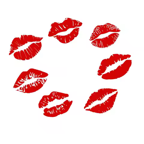 7pcs Kiss Marks Vinyl Decal Sticker Car Window Wall Laptop iPhone Lips Tags Love Art