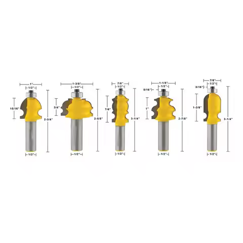 A69E10 Bit Architectural Molding Router Bit Set-1/2 Inch Shank-Yonico 16101