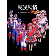 Guangxizhuang Ethnic Minority Ethnic Costume Children New Style March Three Ethnic Style Children's 