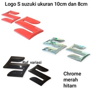 MERAH Car S Logo Emblem SUZUKI Suzuki S Logo/ chrome red black Suzuki ertiga swift apv karimun emble